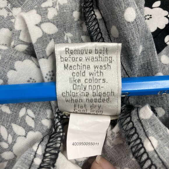 Lauren Conrad Dress Womens Size 14 White Black Floral Sleeveless Fit And Flare - Picture 11 of 13